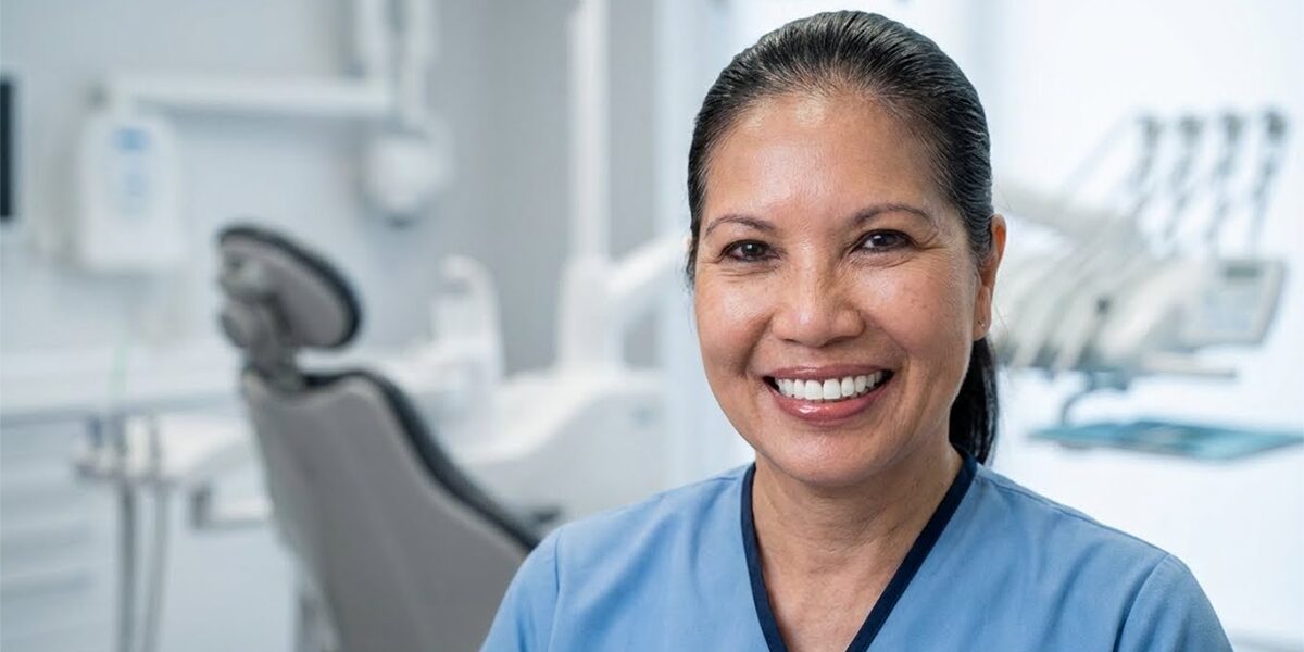 Smiling patient after dental implants surgery at Christine L Mai DDS PC in Woodbridge VA